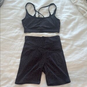Vuori Black Sports Bra and Shorts Set